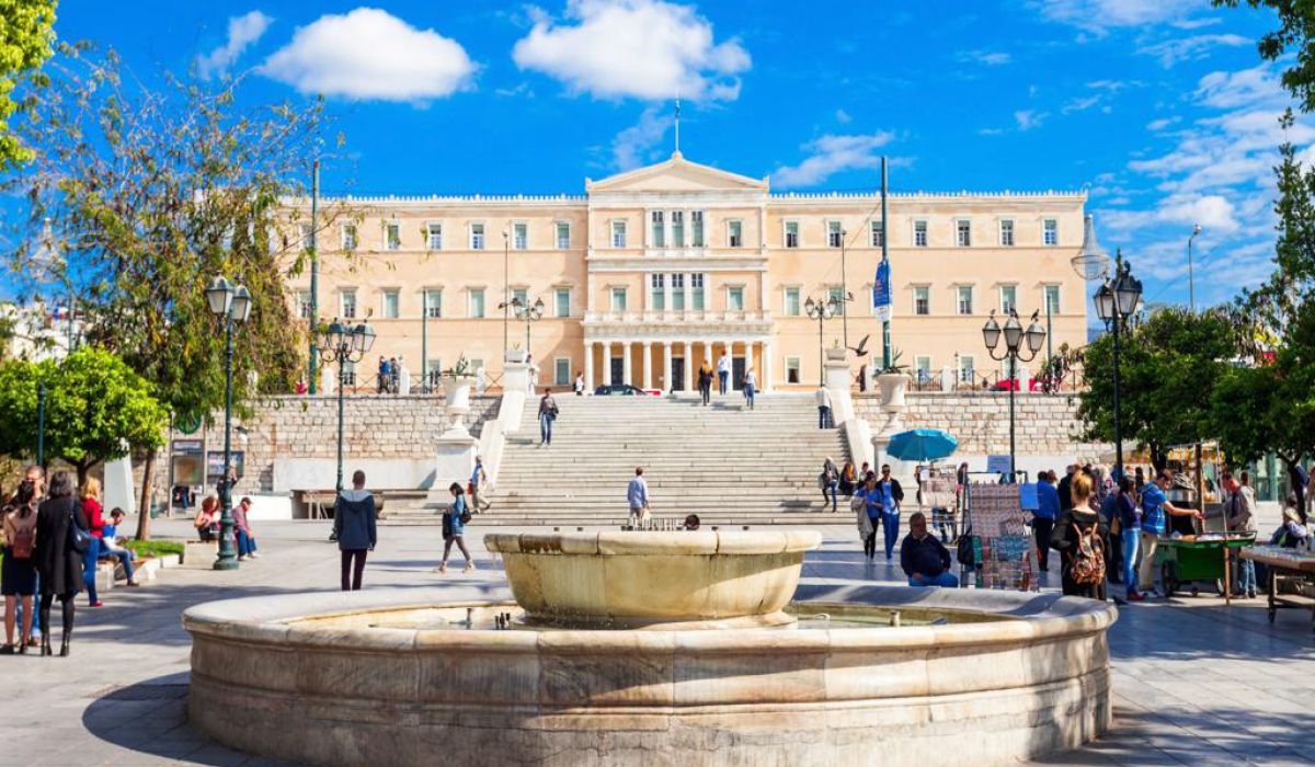 Het parlementsgebouw in Athene