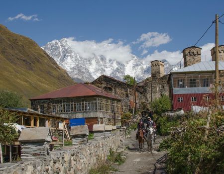 Bergdorpje bij Kaukasus